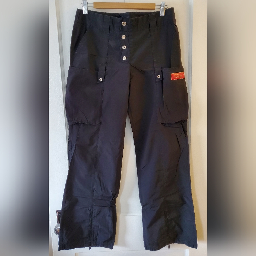 Vintage Y2K Tommy Hilfiger Tommy Jeans Black Cargo Athletic Pants Size 9